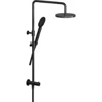 Hotbath Cobber M538 Stortdoucheset Zonder Mengkraan - Hoofddouche 20cm - Ronde Handdouche - Gepolijst Zwart PVD - Messing - Kranen, Douchekranen, - Kranen, Douchekranen, Douchesets, Opbouw douchesets,