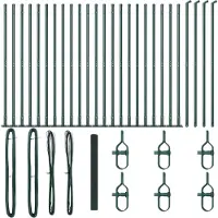 vidaXL gelast draadhek met betonnen voetstuk 50 x 1,4 m Groen Mesh