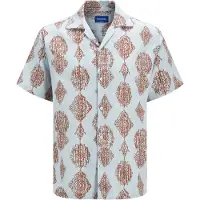 Jack & Jones Overhemd 'JORHydra Noto' lichtblauw / bruin