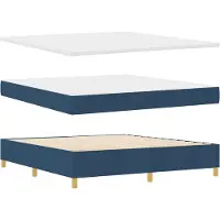 vidaXL Boxspring bed met kussen met hoofdeinde Blauw 200 x 180 cm Stof