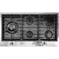 Gurari - kookplaat - TY905VPGC Gaskookplaat - 90 cm - roestvrij staal - zwart - geëmailleerd -4,0 kW - WOK - 5 gaspitten - aardgas - FL.gas