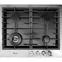 Gurari - kookplaat - TX604VTGL - Gaskookplaat - 60 cm - roestvrij staal - zwart - 4,0 KW WOK - 4 gaspitten - 4 pits - zelfvoorzienend