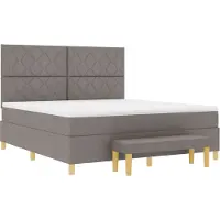 vidaXL Boxspring bed met hoofdeinde Taupe 180 x 200 cm Stof