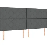 vidaXL Hoofdbord Donkergrijs 200 cm Stof