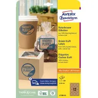 Avery Kraft etiketten L7106-25 Permanent klevend A4 Bruin 60 mm 25 Vellen à 12 Etiketten