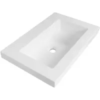 Saniclass XXS meubelwastafel 60cm 1 wasbak 0 kraangaten kunstmarmer wit