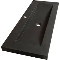 Saniclass Corestone Small meubelwastafel 100cm 1 wasbak 1 kraangat natuursteen zwart