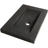 Saniclass Corestone Small meubelwastafel 60cm 1 wasbak 0 kraangaten natuursteen zwart
