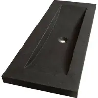 Saniclass Corestone Small meubelwastafel 100cm 1 wasbak 0 kraangaten natuursteen zwart