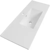 Brauer Frost Meubelwastafel Ondiep 101x39cm - Keramiek - 1 Kraangat - Glans Wit - 8720359352828 - Rechthoekig - Wastafels, Meubelwastafels