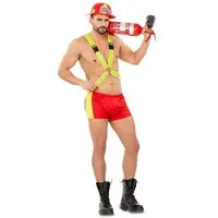 MOM Firefighter Man Costume Oranje M-L Kinderen