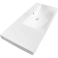 Brauer Aurora Meubelwastafel 101x46cm - Keramiek - Zonder Kraangat - Rechts - Wit - 8720359355201 - Rechthoekig - Wastafels, Meubelwastafels