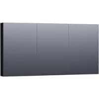 Brauer Impress Spiegelkast 139x70cm MDF 3 Deuren - Mat Zwart - Spiegels, Spiegelkasten - 8720359345196