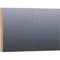 Brauer Impress Deluxe Spiegelkast 99x70cm MFC 2 Deuren Met Indirecte LED Verlichting Binnen/onder - Chateau - Spiegels, Spiegelkasten - 8720359343253