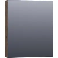 Brauer Impress Spiegelkast 59x70cm Massief Eiken 1 Deur - Linksdraaiend - Lamellen Eiken Zwart - Spiegels, Spiegelkasten - 8720359345318