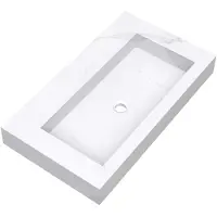 Brauer Coral Wastafel 80x46cm Artificial Marble - Zonder Kraangat - Calacatta Gold - 8720359385239 - Rechthoekig - Wastafels, Meubelwastafels