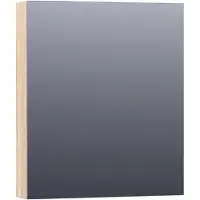 Brauer Impress Spiegelkast 59x70cm Massief Eiken 1 Deur - Linksdraaiend - Lamellen Eiken Wit - Spiegels, Spiegelkasten - 8720359345776