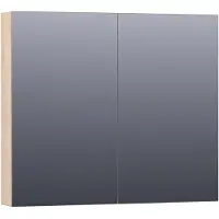Brauer Impress Spiegelkast 80x70cm MFC 2 Deuren - Sunlit - Spiegels, Spiegelkasten - 8720359345899