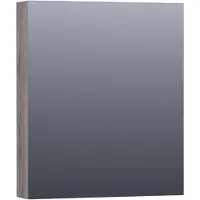 Brauer Impress Deluxe Spiegelkast 59x70cm MFC 1 Deur Met Indirecte LED Verlichting Binnen/onder - Rechtsdraaiend - Driftwood - Spiegels, Spiegelkasten - 8720359369611