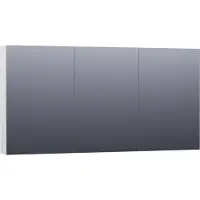 Brauer Impress Deluxe Spiegelkast 139x70cm MDF 3 Deuren Met Indirecte LED Verlichting Binnen/onder - Hoogglans Wit - Spiegels, Spiegelkasten - 8720359343512