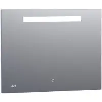 Brauer Quartz Spiegel 90x70cm Met Klok - LED Verlichting Boven - Glas - Rechthoekig - Spiegels, Badkamerspiegels - 8720359338242