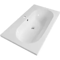 Brauer Moon Wastafel 81x46,5cm Keramiek - 1 Kraangat - Wit - 8720359353221 - Rechthoekig - Wastafels, Meubelwastafels