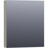 Brauer Impress Spiegelkast 59x70cm MDF 1 Deur - Rechtsdraaiend - Mat Taupe - Spiegels, Spiegelkasten - 8720359345561