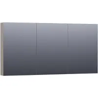 Brauer Impress Spiegelkast 139x70cm MDF 3 Deuren - Map Taupe - Spiegels, Spiegelkasten - 8720359345172