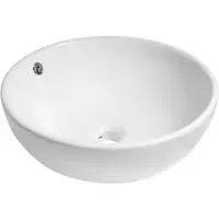 Brauer Sky Opzetwastafel Rond 43cm Keramiek Wit - 8720359350930 - Wastafels, Opzetwastafels