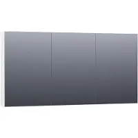 Brauer Impress Spiegelkast 139x70cm MDF 3 Deuren - Mat Wit - Spiegels, Spiegelkasten - 8720359345189