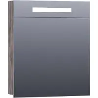Brauer Promise Spiegelkast 59x70cm MFC 1 Deur Met Directe LED Verlichting Boven - Linksdraaiend - Driftwood - Spiegels, Spiegelkasten - 8720359369062