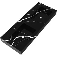 Brauer Coral Dubbele Wastafel 120x46cm Artificial Marble - 2 Kraangaten - Nero Marquina - 8720359385147 - Rechthoekig - Wastafels, Meubelwastafels