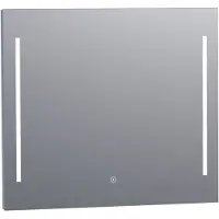 Brauer Pyrite Spiegel 80x70cm - LED Verlichting Links/rechts - Glas - Rechthoekig - Spiegels, Badkamerspiegels - 8720359338310