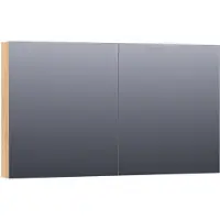 Brauer Impress Deluxe Spiegelkast 119x70cm MFC 2 Deuren Met Indirecte LED Verlichting Binnen/onder - Forest Tan - Spiegels, Spiegelkasten - 8720359343420