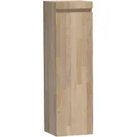 Brauer Joy Halfhoge Kast 120x35x35cm Massief Eiken - Vingerlas Eiken Grijs - Linksdraaiend - Badkamermeubels, Kolom- En Zijkasten, Halfhoge Kasten