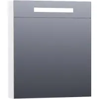 Brauer Promise Deluxe Spiegelkast 59x70cm MDF 1 Deur Met Directe LED Verlichting Boven - Linksdraaiend - Hoogglans Wit - Spiegels, Spiegelkasten - 8720359342669