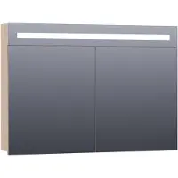Brauer Promise Spiegelkast 100x70cm MFC 2 Deuren Met Directe LED Verlichting Boven - Sunlit - Spiegels, Spiegelkasten - 8720359341204