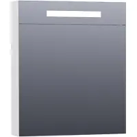 Brauer Promise Deluxe Spiegelkast 99x70cm MDF 2 Deuren Met Directe LED Verlichting Boven - Mat Wit - Spiegels, Spiegelkasten - 8720359342140