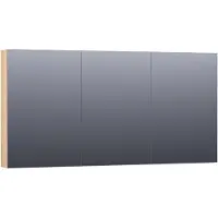 Brauer Impress Spiegelkast 139x70cm Massief Eiken 3 Deuren - Lamellen Eiken Naturel - Spiegels, Spiegelkasten - 8720359345257