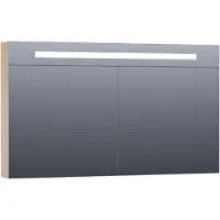 Brauer Promise Deluxe Spiegelkast 119x70cm MFC 2 Deuren Met Directe LED Verlichting Boven - Sunlit - Spiegels, Spiegelkasten - 8720359342287