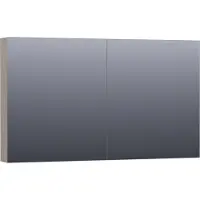 Brauer Impress Deluxe Spiegelkast 119x70cm MDF 2 Deuren Met Indirecte LED Verlichting Binnen/onder - Mat Taupe - Spiegels, Spiegelkasten - 8720359343390