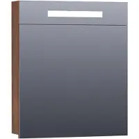 Brauer Promise Spiegelkast 59x70cm MFC 1 Deur Met Directe LED Verlichting Boven - Rechtsdraaiend - Forest Cacao - Spiegels, Spiegelkasten - 8720359341839