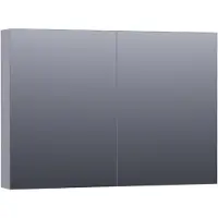 Brauer Impress Spiegelkast 99x70cm MDF 2 Deuren - Mat Grijs - Spiegels, Spiegelkasten - 8720359344663