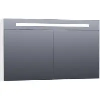 Brauer Promise Deluxe Spiegelkast 119x70cm MDF 2 Deuren Met Directe LED Verlichting Boven - Hoogglans Wit - Spiegels, Spiegelkasten - 8720359342256
