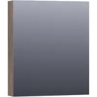 Brauer Impress Spiegelkast 59x70cm MFC 1 Deur - Rechtsdraaiend - Grove - Spiegels, Spiegelkasten - 8720359345363
