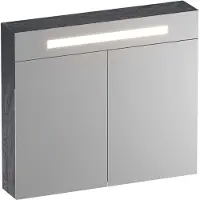 Brauer Promise Deluxe Spiegelkast 80x70cm MFC 2 Deuren Met Directe LED Verlichting Boven - Damascus - Spiegels, Spiegelkasten - 8720359387431