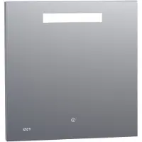 Brauer Quartz Spiegel 70x70cm Met Klok - LED Verlichting Boven - Glas - Rechthoekig - Spiegels, Badkamerspiegels - 8720359338228
