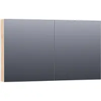 Brauer Impress Deluxe Spiegelkast 119x70cm MFC 2 Deuren Met Indirecte LED Verlichting Binnen/onder - Forest Wheat - Spiegels, Spiegelkasten - 8720359343444