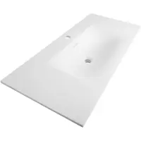 Brauer Glacier Meubelwastafel 100x46cm Fine Stone - Zonder Kraangat - Mat Wit - 8720359352217 - Rechthoekig - Wastafels, Meubelwastafels
