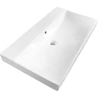 Brauer Aurora Meubelwastafel 81x46cm - Keramiek - Zonder Kraangat - Wit - 8720359355140 - Rechthoekig - Wastafels, Meubelwastafels